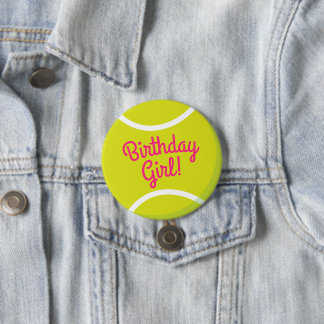 Tennis Birthday Party Button