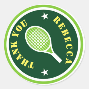 Tennis Birthday Party Danke Custom Runder Aufkleber