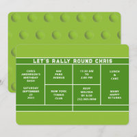 Tennis Birthday Party Einladung