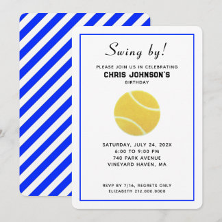 Tennis Birthday Party Einladungen