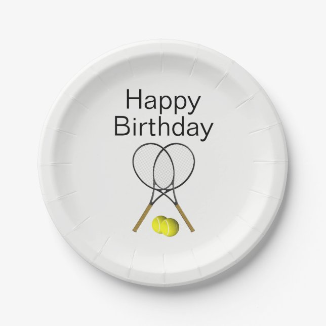 Tennis Birthday Party Pappteller (Vorderseite)