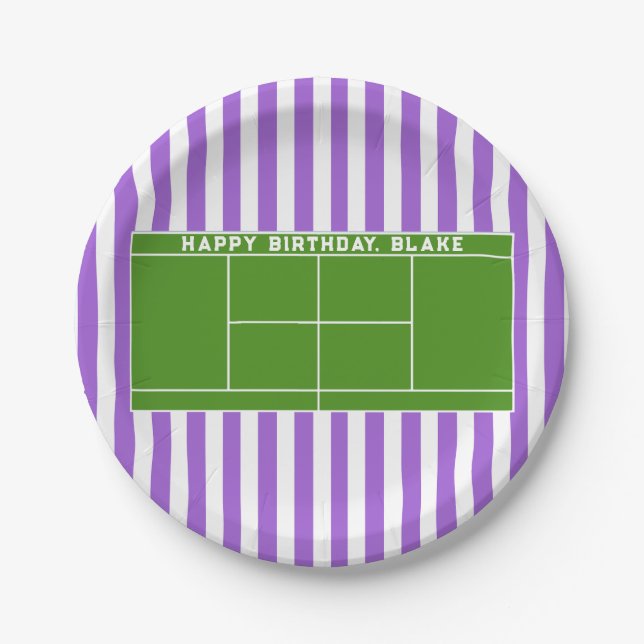 Tennis Birthday Party Pappteller (Vorderseite)
