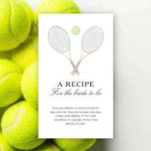 Tennis Brautparty-Rezept für die zukünftige Braut Begleitkarte