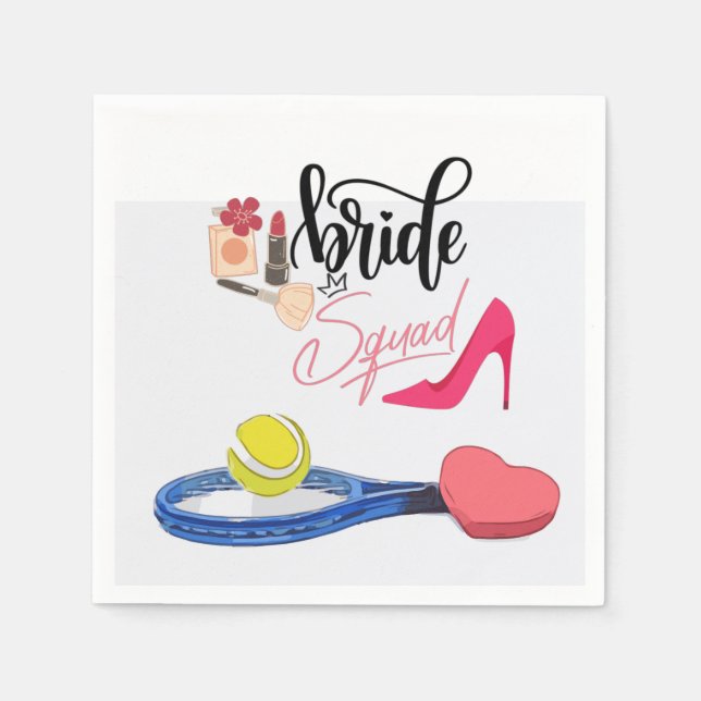 Tennis Bride Squad Party Serviette (Vorderseite)