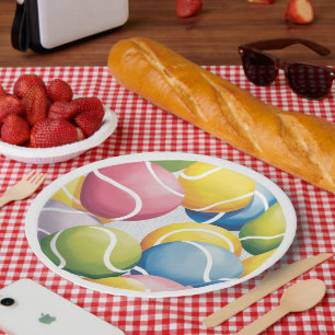 Tennis Bunte Bälle Pappteller
