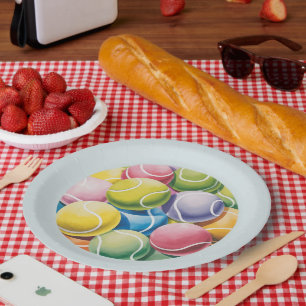 Tennis Bunte Bälle Pappteller