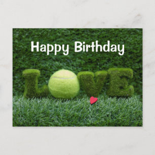Tennis Carte d'anniversaire avec AMOUR sur herbe v