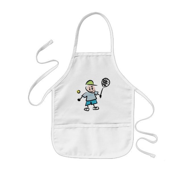 Tennis Cartoon Kleine Kinder Schürze (Vorne)