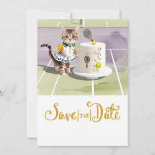 TENNIS CAT PLAYER mit Cake Party vor Gericht Save The Date