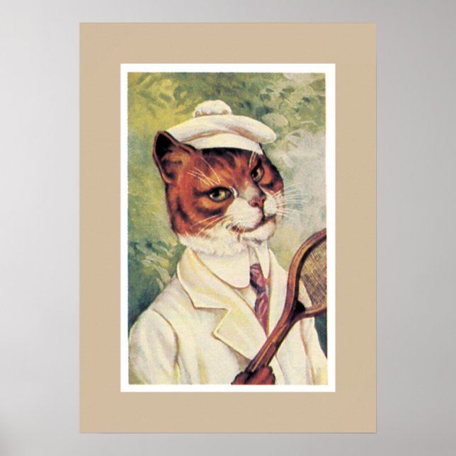 Tennis Cat Poster (Vorne)
