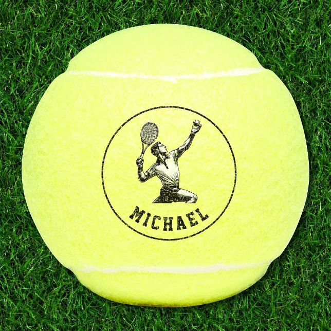 Tennis Champ serviert für Titel Individuelle Name Tennisbälle (Von Creator hochgeladen)