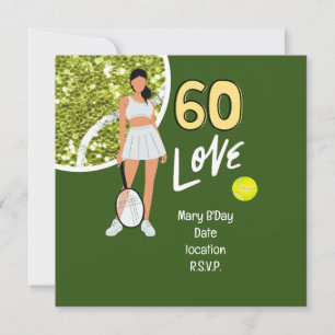 Tennis "Chic 60th Birthday Party Invitation