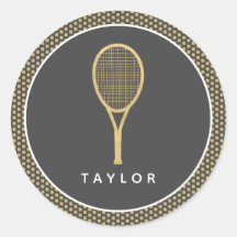 Tennis Chic Gray Gold Individuelle Name
