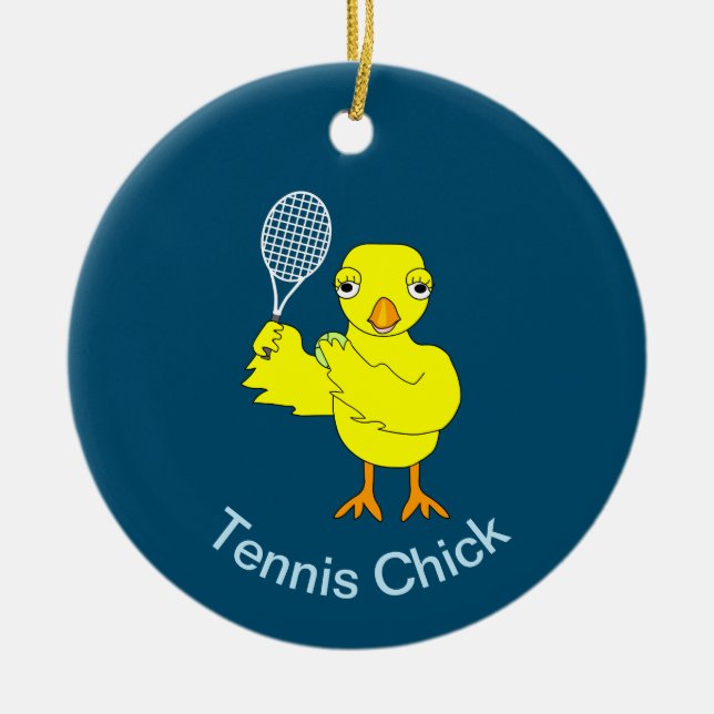 Tennis Chick Keramik Ornament (Vorne)
