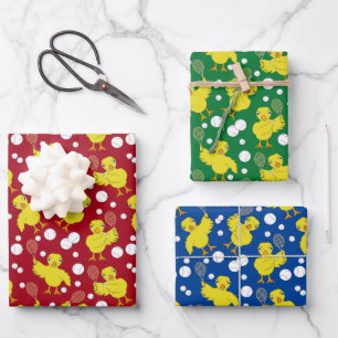 Tennis Chick Muster Wrapping Paper Geschenkpapier Set