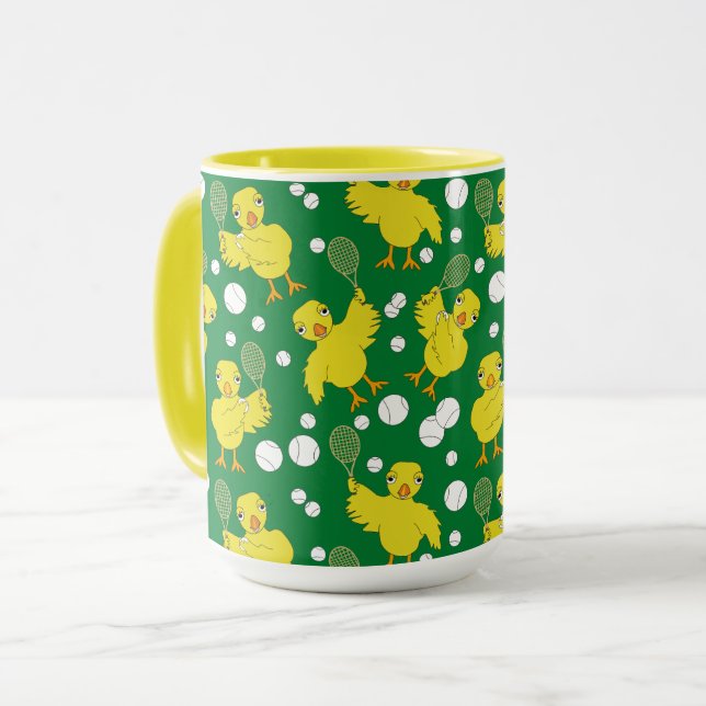 Tennis Chick Pattern Tasse (Vorderseite Links)