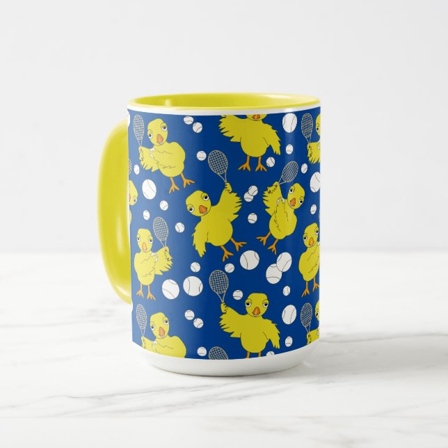 Tennis Chick Pattern Tasse (Vorderseite Links)