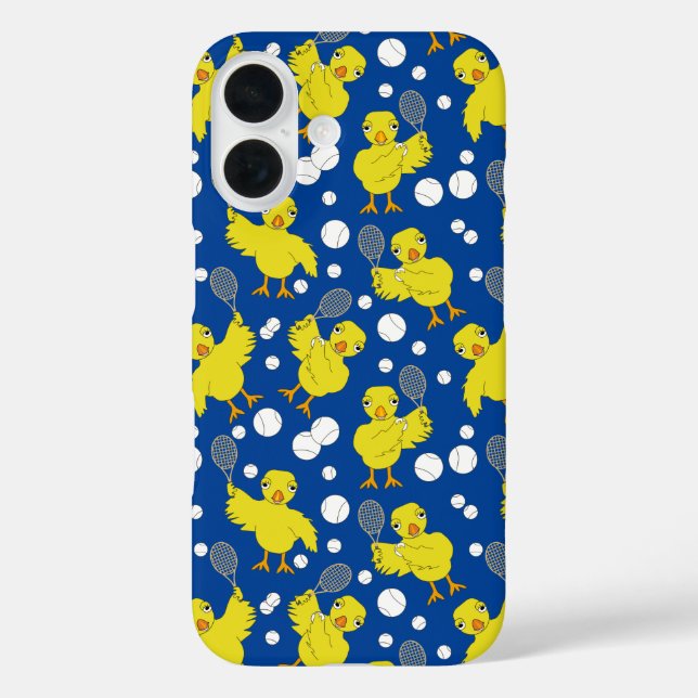 Tennis Chick Pattern Tasse iPhone 16 Hülle (Rückseite)
