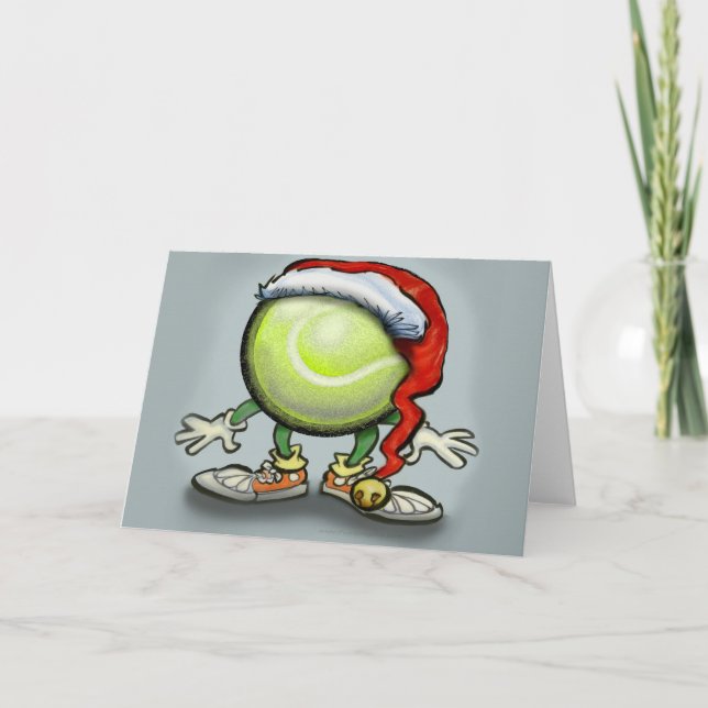 Tennis Christmas Feiertagskarte (Vorderseite)