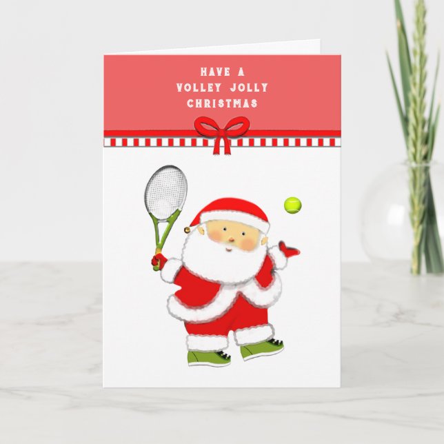 Tennis Christmas Feiertagskarte (Vorderseite)