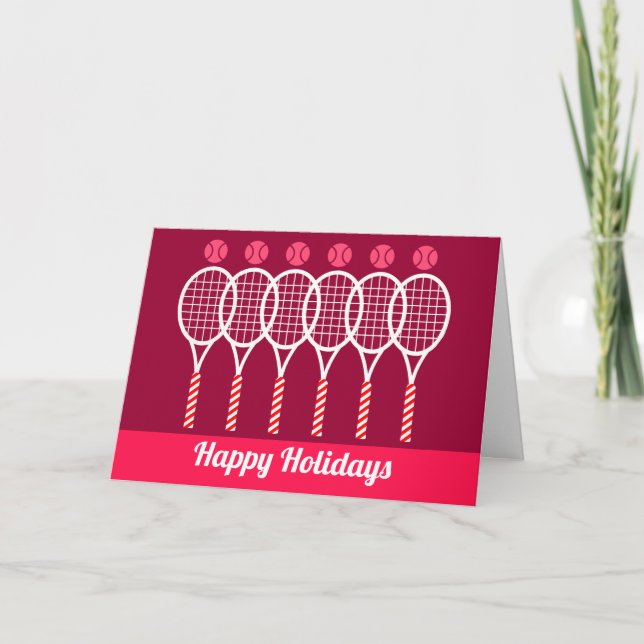 Tennis Christmas Feiertagskarte (Vorderseite)