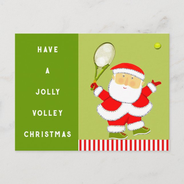 Tennis Christmas Feiertagspostkarte (Vorderseite)