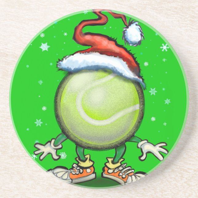 Tennis Christmas Getränkeuntersetzer (Vorne)