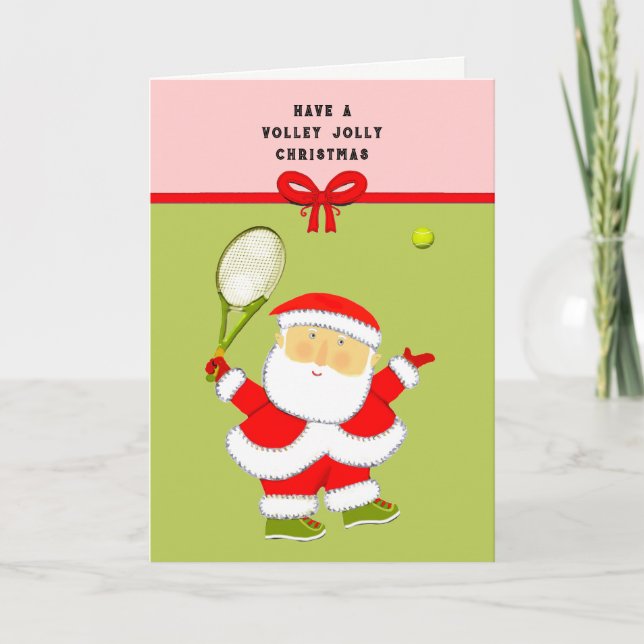Tennis Christmas Gruß Feiertagskarte (Vorderseite)