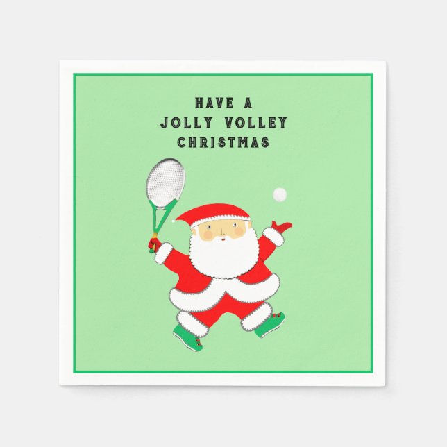 Tennis Christmas Holiday Party Serviette (Vorderseite)