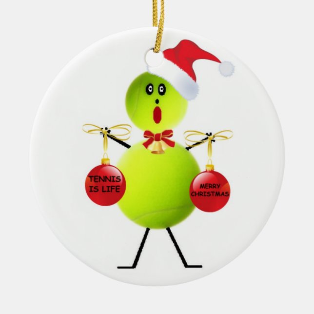 Tennis Christmas Keramik Ornament (Vorne)