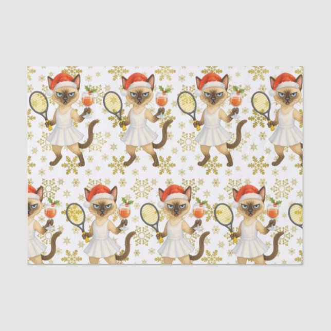 Tennis Christmas Mug Cat Lovers  Seidenpapier (Vorderseite)