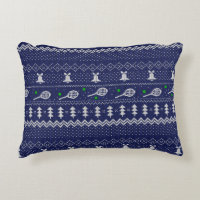 Tennis Christmas Sweater Gezwirntes Muster Blau