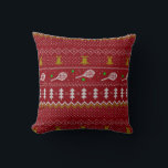 Tennis Christmas Sweater Gezwirntes Muster Red Xma Kissen<br><div class="desc">Warme und gemütliche Wintertage und Nächte Illustration Design,  mit klassisch gewirktem,  lustig hässlichem Weihnachtspulli mit Tennisschlägern und grünen Tennisbällen,  Steinglocken,  Tannenbäumen und Schneeflocken. Minimalistisches Xmas Sweater Muster festliche Design in hellblau und weiß für Tennisspieler. Tennis Weihnachtsmusterpulli Tennis Xmas Design. Skandi Tennis Weihnachtsgeschenke Weihnachten. Nordisches Tennis-Weihnachtsmuster. Tennis Weihnachtsgeschenke</div>