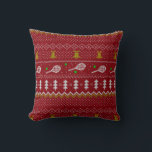 Tennis Christmas Sweater Gezwirntes Muster Red Xma Kissen<br><div class="desc">Warme und gemütliche Wintertage und Nächte Illustration Design,  mit klassisch gewirktem,  lustig hässlichem Weihnachtspulli mit Tennisschlägern und grünen Tennisbällen,  Steinglocken,  Tannenbäumen und Schneeflocken. Minimalistisches Xmas Sweater Muster festliche Design in hellblau und weiß für Tennisspieler. Tennis Weihnachtsmusterpulli Tennis Xmas Design. Skandi Tennis Weihnachtsgeschenke Weihnachten. Nordisches Tennis-Weihnachtsmuster. Tennis Weihnachtsgeschenke</div>