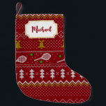 Tennis Christmas Sweater Gezwirntes Muster Red Xma Kleiner Weihnachtsstrumpf<br><div class="desc">Warme und gemütliche Wintertage und Nächte Illustration Design,  mit klassisch gewirktem,  lustig hässlichem Weihnachtspulli mit Tennisschlägern und grünen Tennisbällen,  Steinglocken,  Tannenbäumen und Schneeflocken. Minimalistisches Xmas Sweater Muster festliche Design in hellblau und weiß für Tennisspieler. Tennis Weihnachtsmusterpulli Tennis Xmas Design. Skandi Tennis Weihnachtsgeschenke Weihnachten. Nordisches Tennis-Weihnachtsmuster. Tennis Weihnachtsgeschenke</div>