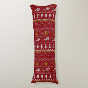 Tennis Christmas Sweater Gezwirntes Muster Red Xma Seitenschläferkissen