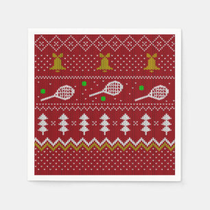 Tennis Christmas Sweater Gezwirntes Muster Red Xma Serviette
