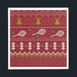 Tennis Christmas Sweater Gezwirntes Muster Red Xma Serviette<br><div class="desc">Warme und gemütliche Wintertage und Nächte Illustration Design,  mit klassisch gewirktem,  lustig hässlichem Weihnachtspulli mit Tennisschlägern und grünen Tennisbällen,  Steinglocken,  Tannenbäumen und Schneeflocken. Minimalistisches Xmas Sweater Muster festliche Design in hellblau und weiß für Tennisspieler. Tennis Weihnachtsmusterpulli Tennis Xmas Design. Skandi Tennis Weihnachtsgeschenke Weihnachten. Nordisches Tennis-Weihnachtsmuster. Tennis Weihnachtsgeschenke</div>