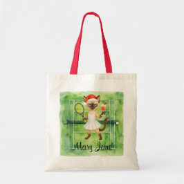Tennis Christmas themed for player who loves cat  Tragetasche