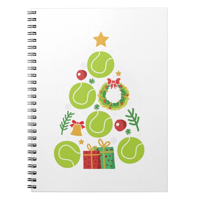 Tennis Christmas Tree | Christmas Sports Gift Notizblock (Vorderseite)