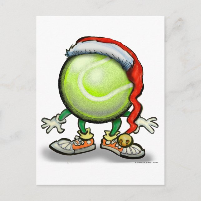 Tennis Chrsitmas Feiertagspostkarte (Vorderseite)