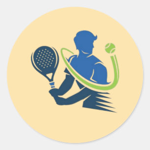 Tennis-Club-Logo - Dynamische Aktion, Sportstil Runder Aufkleber