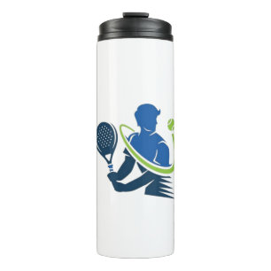 Tennis-Club-Logo - Dynamische Aktion, Sportstil Thermosbecher