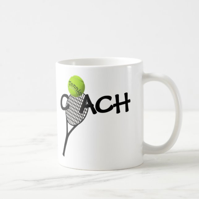 Tennis Coach Ball Racquet Jeu Café Mug (Droite)