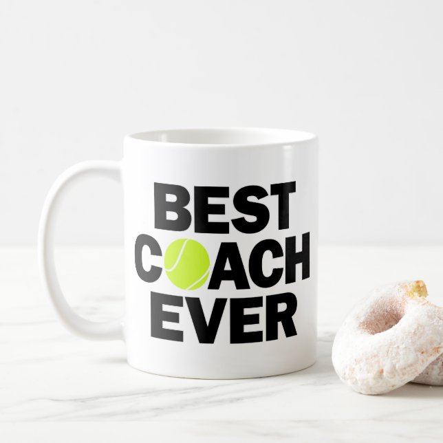 Tennis Coach Bester Coach Jeden Funny Coffee Tasse (Mit Donut)