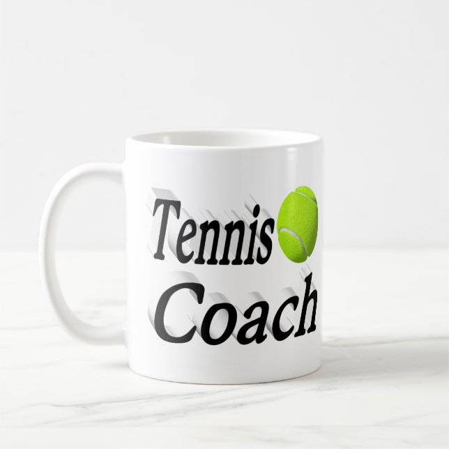 Tennis Coach Halbtext Kaffeetasse (Links)