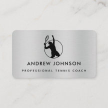 Tennis Coach Metallic Player Logo Social Media