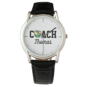 Tennis Coach Player's Name Rackets & Ball Athletic Armbanduhr