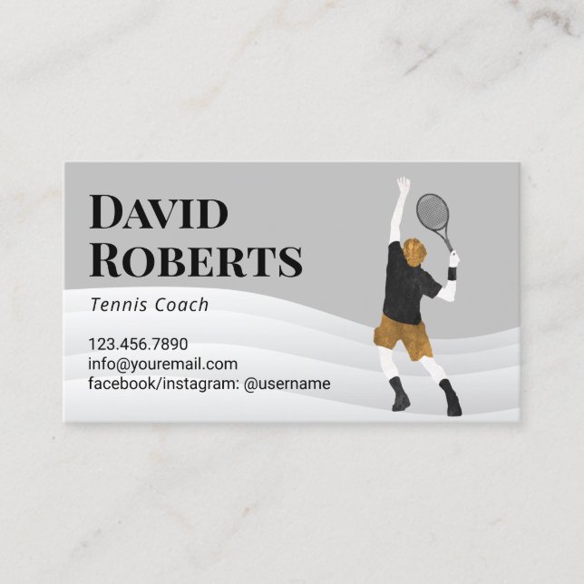 Tennis Coach Sportlehrer Abstrakt Visitenkarte (Vorderseite)
