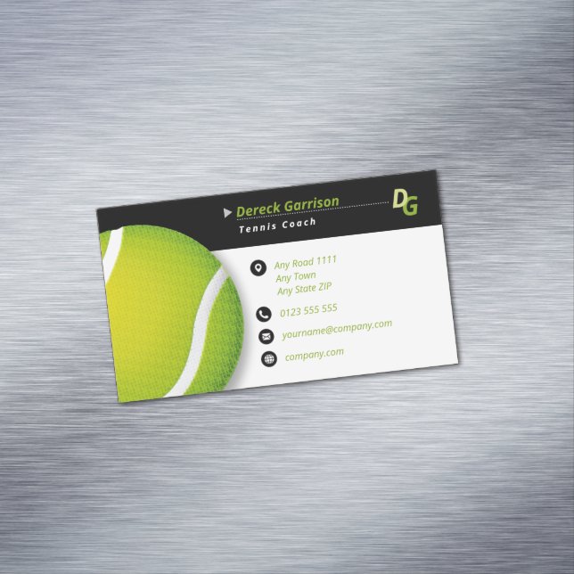 Tennis Coach | Übungsstunden Magnetische Visitenkarte (Beispiel)